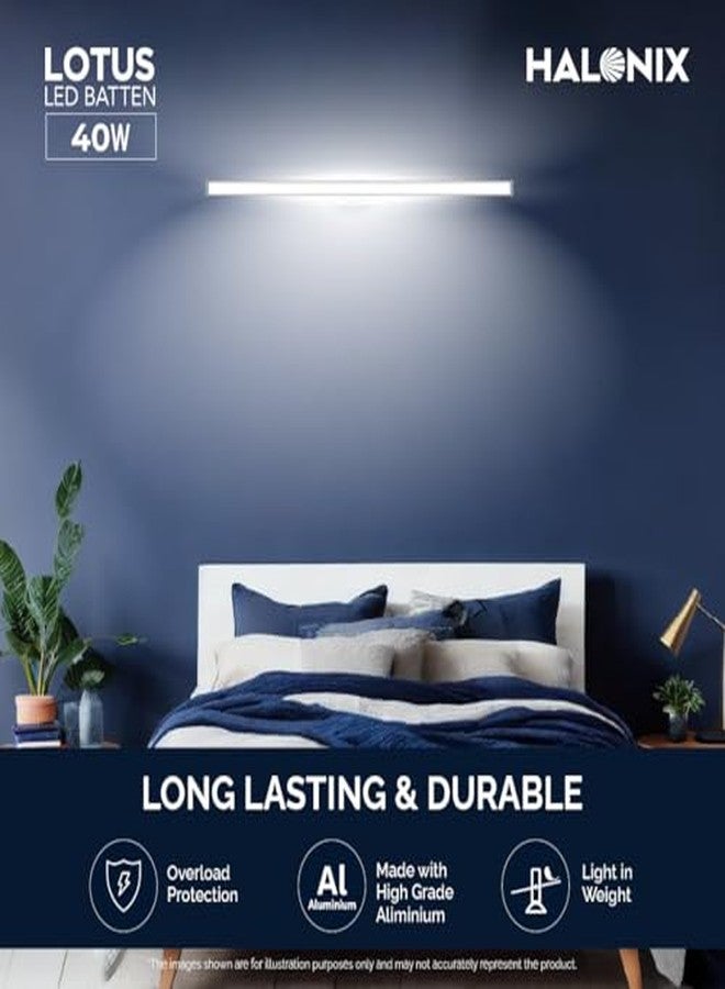 Halonix مصباح هالونيكس LED بقوة 40 واط | مصباح LED بطول 4 أقدام لغرفة المعيشة وغرفة النوم | ضوء أبيض بارد | عبوة من قطعتين - Image 4